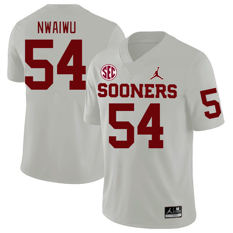 Men #54 Febechi Nwaiwu Oklahoma Sooners 2024 SEC Conference College Football Jerseys-White